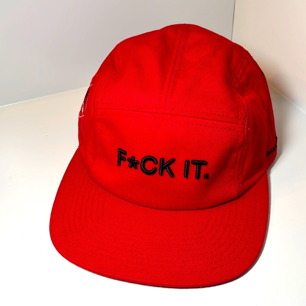 Field grade F*ck it 5 panel cap-red and black One Size